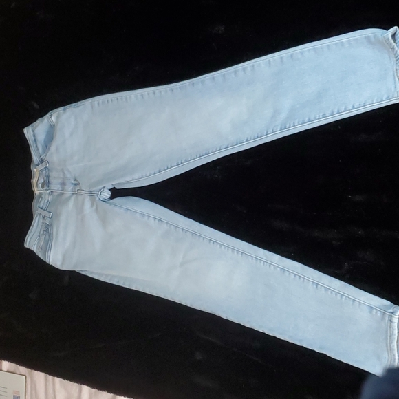 Levis Womens 721 High Rise Skinny Blue Stretch Denim Jeans Size 26 Light Wash - Picture 5 of 16